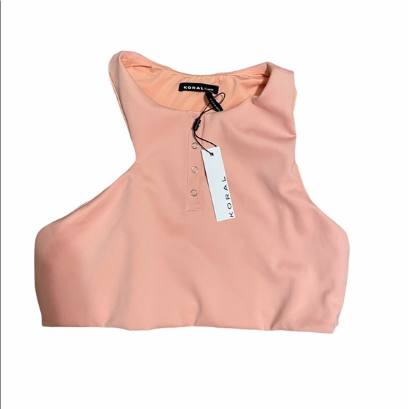 NWT KORAL BRA MOTIVATE SCUBA CROP TOP ROSE QUARTZ - Picture 5 of 6